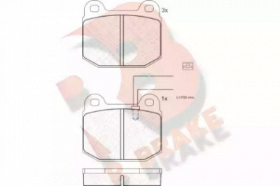 R BRAKE rb0627 -  Комплект тормозных колодок, дисковый тормоз